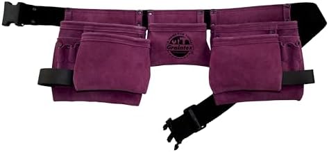 Graintex DS2134 11 Pocket Purple Color Suede Leather Tool Belt/Tool Bag/Work by Graintex