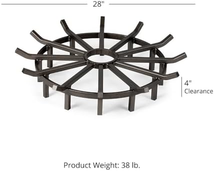 Ash & Ember 28" Wagon Wheel Fire Grate, High-Efficiency Smoke-Free Fireplace - Image 5
