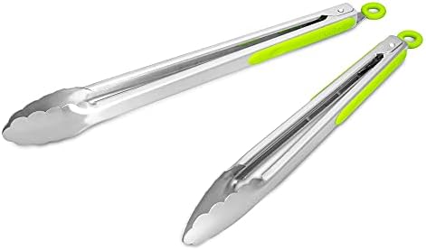 304 Stainless Steel Kitchen Cooking Tongs, 12 & 14 Inch by ALLWIN-HOUSEWARE