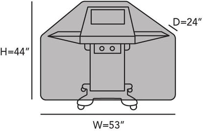Covermates Grill Cover - Weather Resistant Outdoor Cover, Heavy Duty BBQ Covers for Large Outdoor Kitchen, Prestige 900D Polyester, 53 Inch, Black