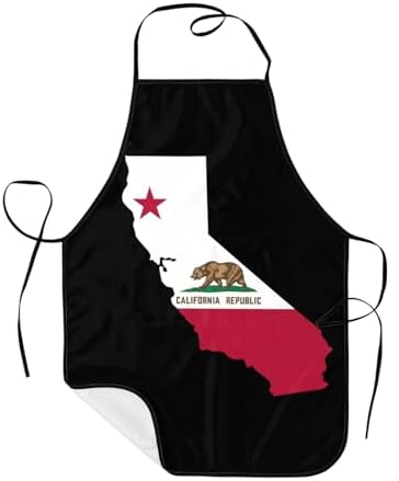 State Flag Apron with Bib Adjustable Kitchen Cooking Aprons Waitress Barbecue by Unknown