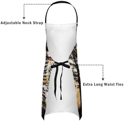 jejeloiu Western Aztec Apron for Women Men 26"x31" Southwestern Chef Cooking - Image 5