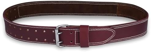 FUERI Maroon Heavy-Duty Full Grain Leather Work Belt by Fueri