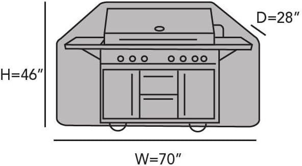 Covermates Grill Cover - Weather Resistant Outdoor Cover, Heavy Duty BBQ Covers for Large Outdoor Kitchen, Ultima 600D Polyester, 70 Inch, Ripstop Grey