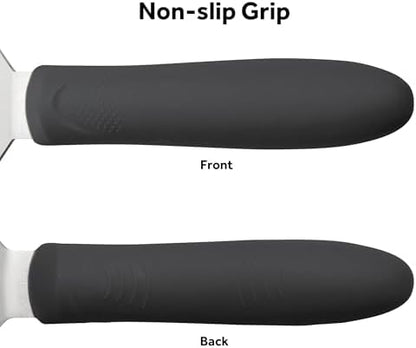 Winco 8" x 4" Black Griddle Spatula Turner - Image 2