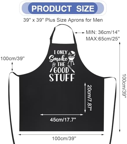 Funny Aprons for Men, 39’’ x 39'' Plus Size Aprons - Image 2