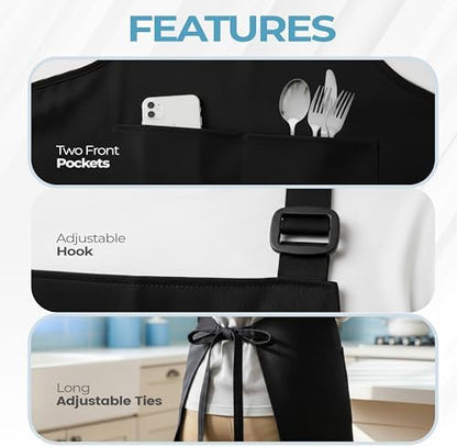 Utopia Kitchen Bib Aprons 4 Pack Adjustable - Image 4