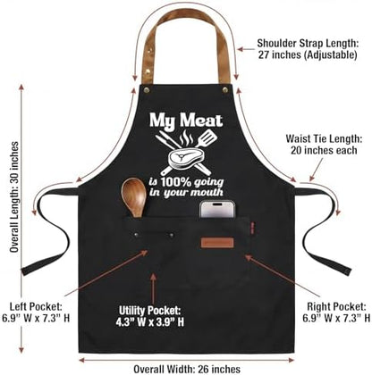 My Meat is 100% Going in Your Mouth Sign Apron - Image 2