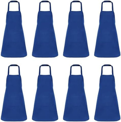 Fengek 8 Pcs Bib Apron for Unisex Colorful Kitchen Apron Bulk by Fengek