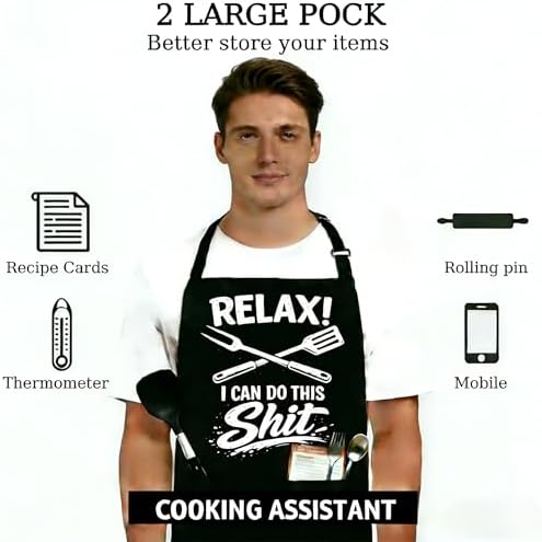 Funny Cooking Aprons for Cooking, Husband Wife Couple Gifts, Grilling Kitchen - Image 3