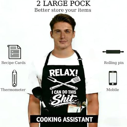 Funny Cooking Aprons for Cooking, Husband Wife Couple Gifts, Grilling Kitchen - Image 3