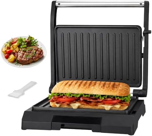 Baker's Friend 2 Slices of Mini Panini Press Electric Grill, Panini Grill Press by Baker%27s+Friend