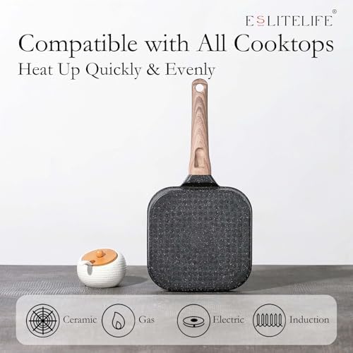 ESLITE LIFE 7 Inch Nonstick Small Grill Pan - Image 4