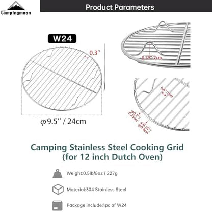 Campingmoon 12 Inch Round Cooling Rack, 304 Stainless Steel - Image 3