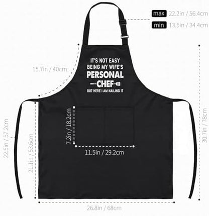 Leebbsin Funny Husband Apron, Wife's Personal Chef Cooking Gifts - Image 4