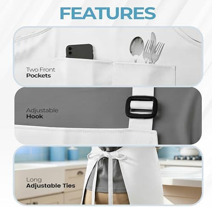 Utopia Kitchen Bib Aprons 4 Pack Adjustable - Image 4