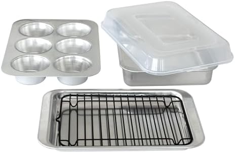 Nordic Ware Naturals 5 Piece Compact Pan Set, Toaster Oven, Counter Ovens by NordicWare