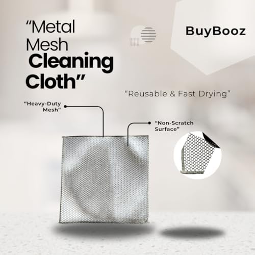Metal Mesh Cleaning Cloth – Reusable Heavy Duty Scrubber Towel - Image 4