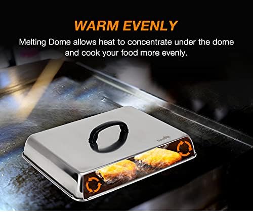 Stanbroil Melting Dome & Grill Press Kit Stainless Steel Basting Cover - Image 4