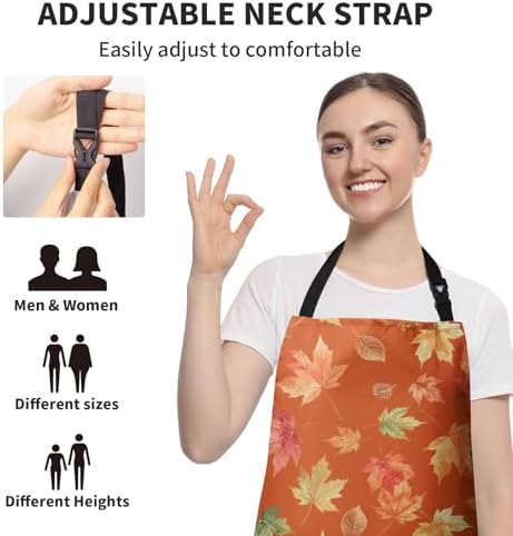 Fall Maple Leaf Apron for Women and Men Waterproof Kitchen Aprons - Image 7