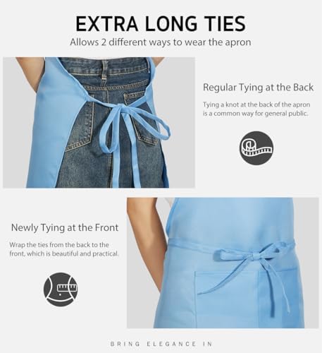 Syntus Apron for Men Women, Adjustable Cooking Kitchen Apron - Image 4