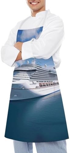Cruise Ships Bib Apron with 2 Pockets - Image 4