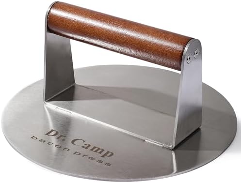 Dr.Camp 7 Inch Stainless Steel Smash Burger Press Burger Smasher Bacon Press by DrCamp