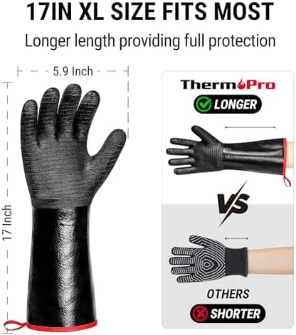 TempPro 932°F Heat Resistant BBQ Gloves - Image 5