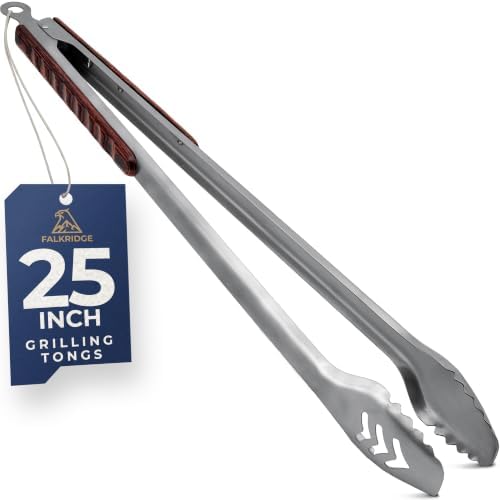 25-Inch Heavy Duty Metal Grill Tongs by Falkridge