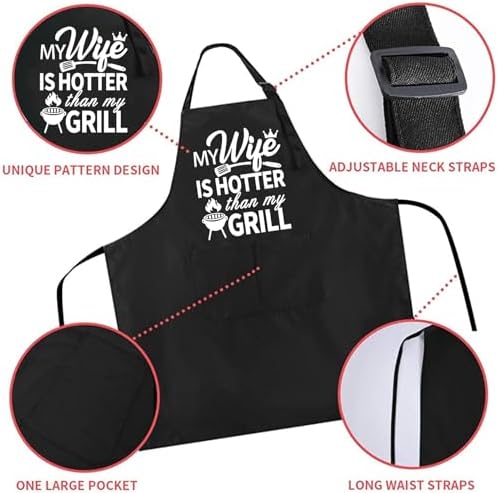 Rosoz Funny BBQ Black Chef Aprons - Image 3