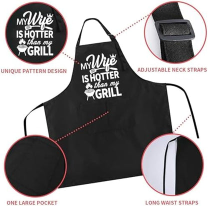 Rosoz Funny BBQ Black Chef Aprons - Image 3