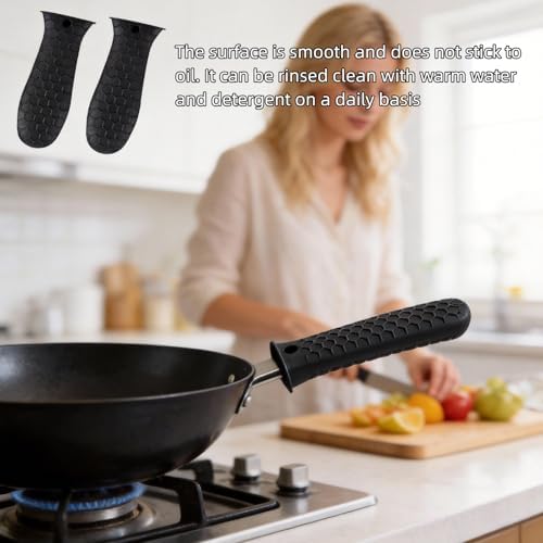 8 Pcs Silicone Pot Handle Covers Set, Heat Resistant Cast Iron Handle Sleeves - Image 6