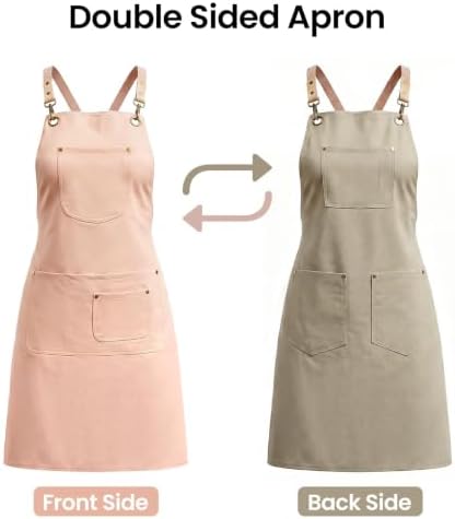 Double Sided Cross Back Chef Apron - Image 2