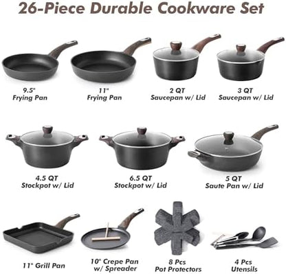 SENSARTE Pots and Pans Set Non stick, Non toxic Healthy Induction Cookware Sets - Image 3