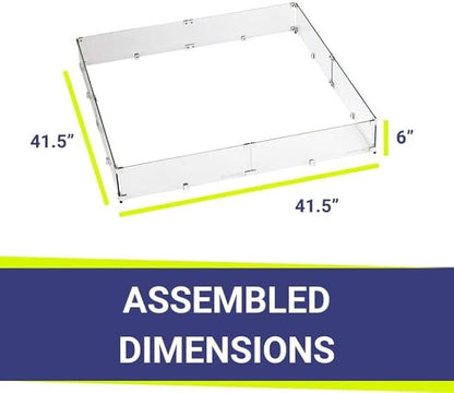41.5" X 41.5" x 6” Square Glass Flame Guard