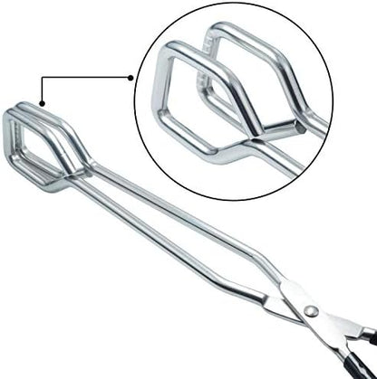 HINMAY 10-Inch Kitchen Scissor Tongs Stainless Steel Scissor Cooking Tongs - Image 2