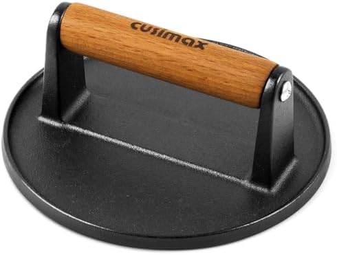 CUSIMAX 6.3" Cast Iron Smashed Burger Press, Heavy-Duty Burger Smasher by CUSIMAX