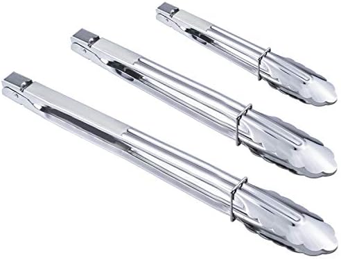 HINMAY Stainless Steel Food Tongs Metal Tongs Set by HINMAY