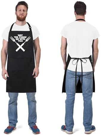Xornis 100% Cotton Funny Apron for Men Women Adjustable Bib Aprons - Image 4