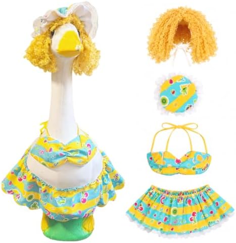 Porch Goose Bikini Outfit for 23" Goose Statue, Hawaiian Porch Goose Costume by Unknown