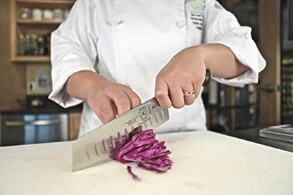 Mercer Culinary M21067 Genesis 7-Inch Granton Edge Nakiri Vegetable Knife - Image 5
