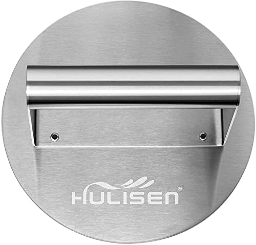 HULISEN Stainless Steel Burger Press, 6.2-Inch Round Burger Smasher by HULISEN