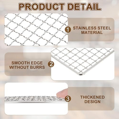 uxcell Cooling Racks, 5.9" x 5.9" Stainless Steel Barbecue BBQ Grill Net Mesh - Image 3