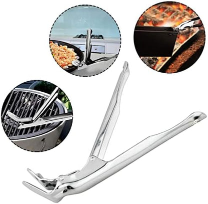 Grill Grate Lifter Stainless Steel Heavy Duty BBQ Plate Pan Bakeware Clamps - Image 5