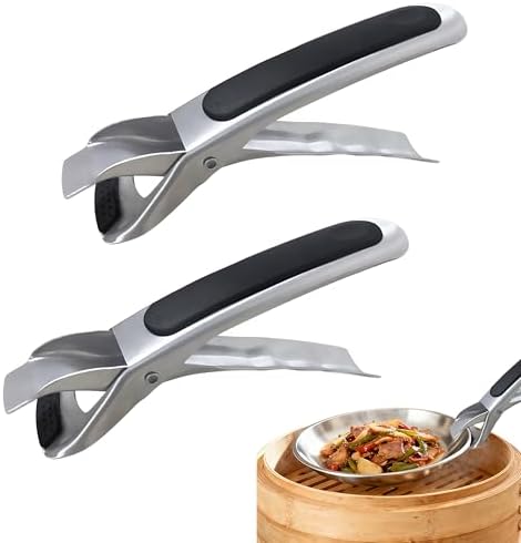 2PCS Hot Plate Gripper, Stainless Steel Hot Plate Bowl Retriever, Anti Scald by BADAO