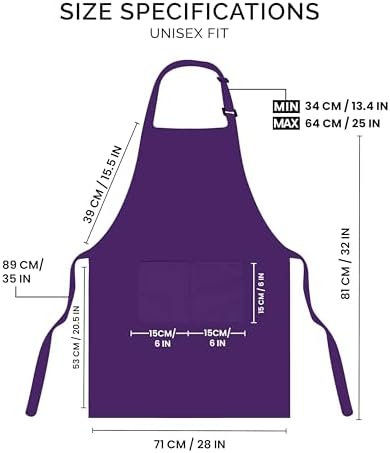 Utopia Kitchen Bib Aprons 2 Pack Adjustable - Image 2