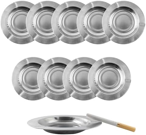 Lilaly 10-Pack Ashtray Round Cigar Ash Tray Stainless Ashtray by Lilaly