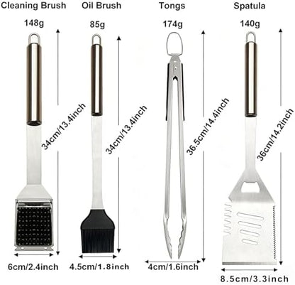 Grill Tool Set with Spatula, Barbecue Brush and Cleaning Brush - Image 2