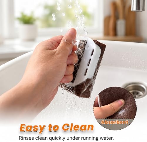 8 Pack Carborundum Sponge with 2 Handles–High Density Emery Sponge Scrubber - Image 6