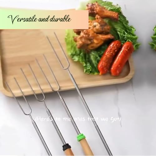 5 PCS Stainless Steel Marshmallow Roasting Sticksfor, 32Inch Long Kitchen - Image 4